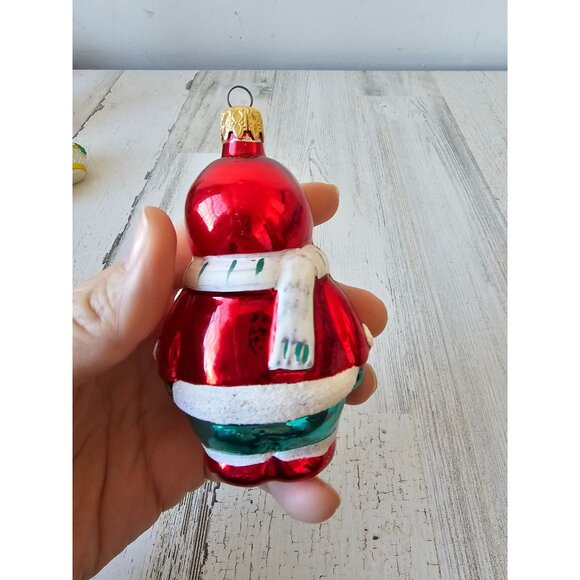 antique Eskimo Santa glass ornament West Germany Xmas tree set - Picture 9 of 12